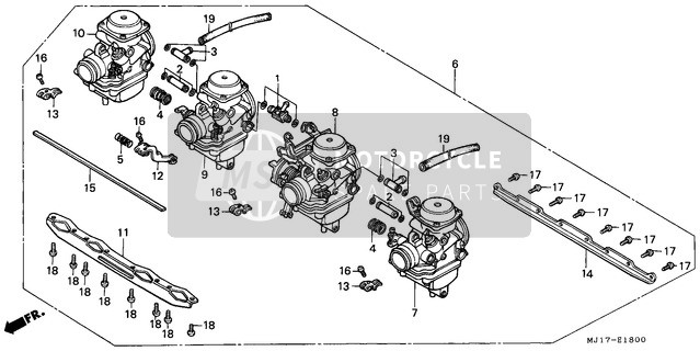 Honda CBX750P 1984 Carburateur (Assemblage .) voor een 1984 Honda CBX750P
