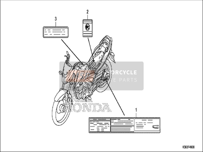 Honda CBF160 2019 Étiquette de mise en garde pour un 2019 Honda CBF160