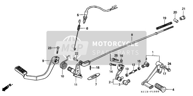 Honda CB125TD 1984 Cambio de Pedal/Pedal de freno para un 1984 Honda CB125TD