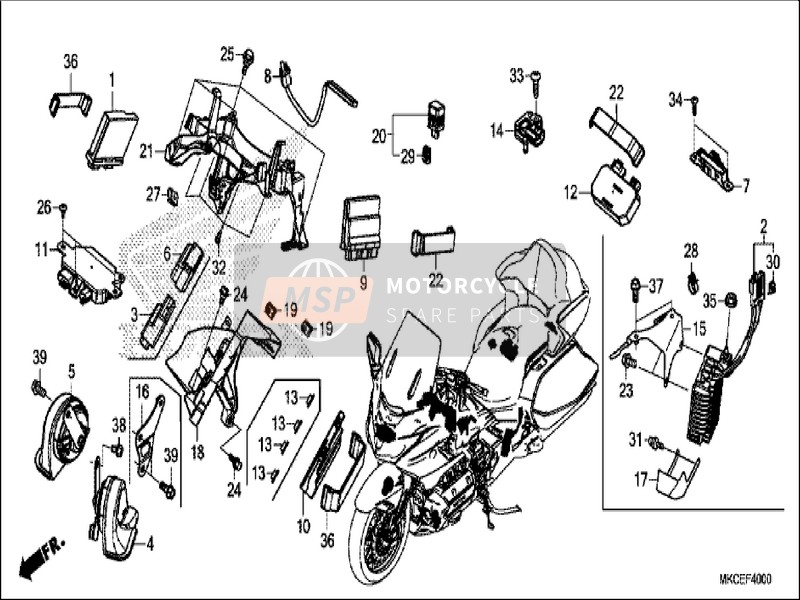 Honda GL1800B 2019 Controle-eenheid voor een 2019 Honda GL1800B