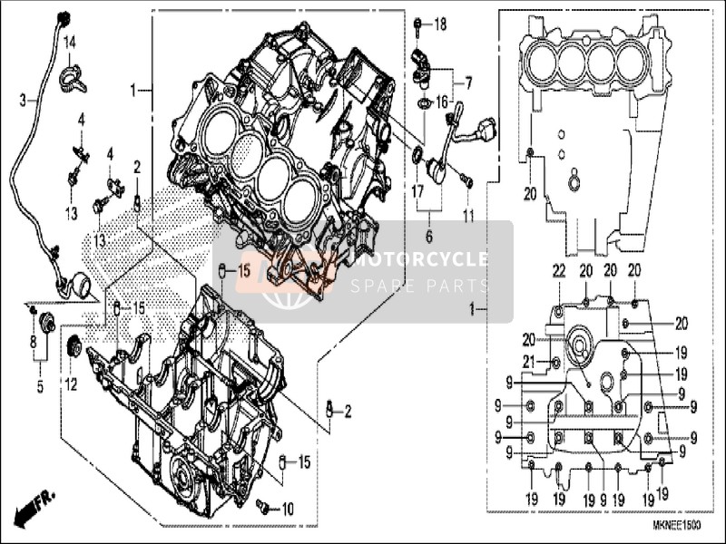 Honda CBR650RA 2019 Kurbelgehäuse für ein 2019 Honda CBR650RA