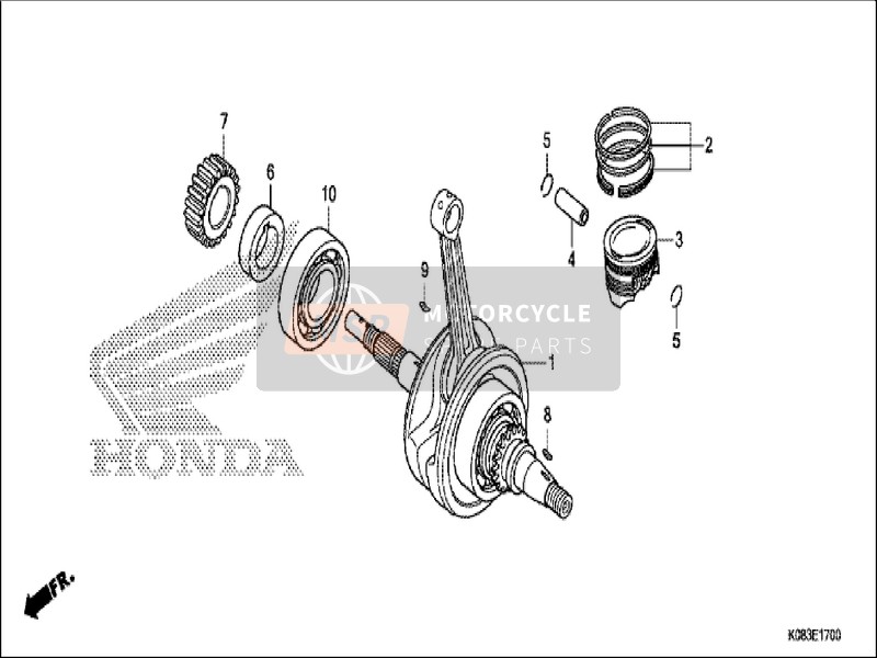 Honda CG110SH 2019 Vilebrequin/Piston pour un 2019 Honda CG110SH