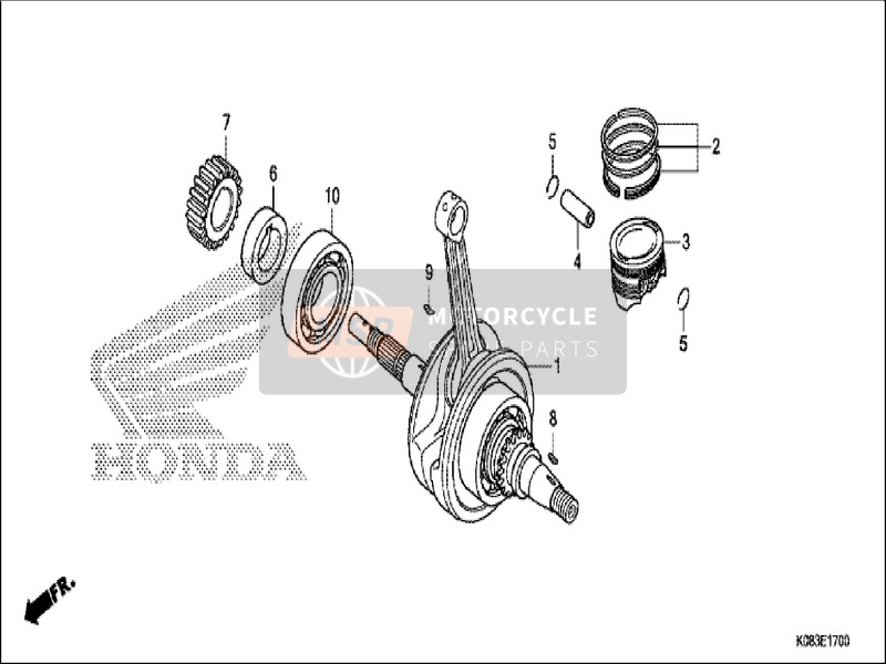 Honda CG110SH 2019 Krukas/Zuiger voor een 2019 Honda CG110SH