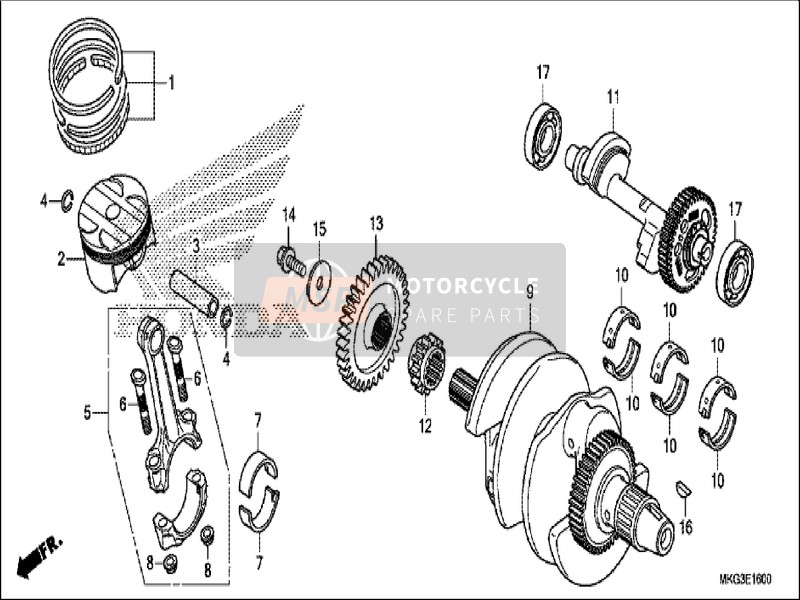 Honda CMX500A 2019 Crankshaft/Piston for a 2019 Honda CMX500A