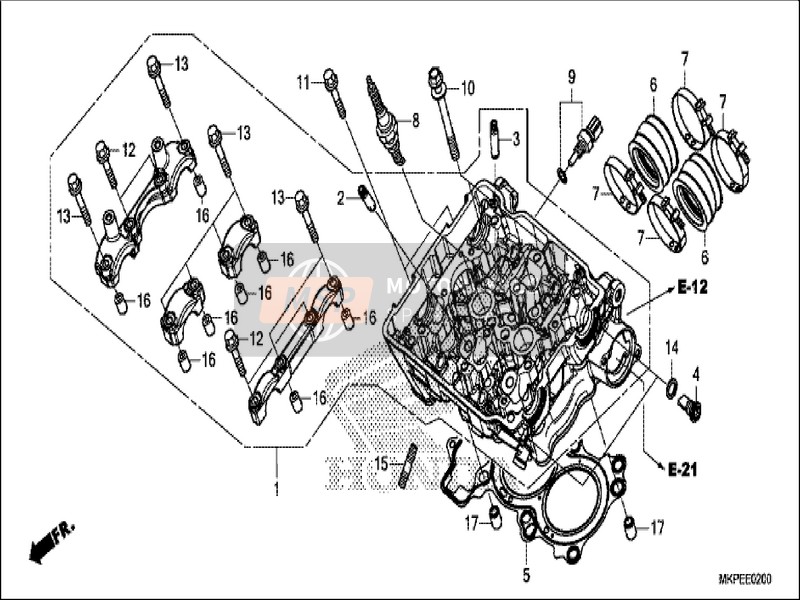 12010MKPD00, Cilinderkopsamenstel, Honda, 0