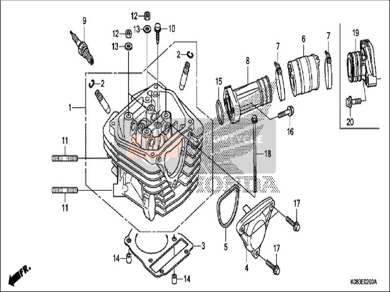 12206KPL900, Clip, Valve Guide, Honda, 0