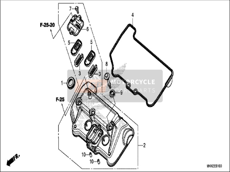 Honda CRF1000A2 2019 Cilinderkopdeksel voor een 2019 Honda CRF1000A2