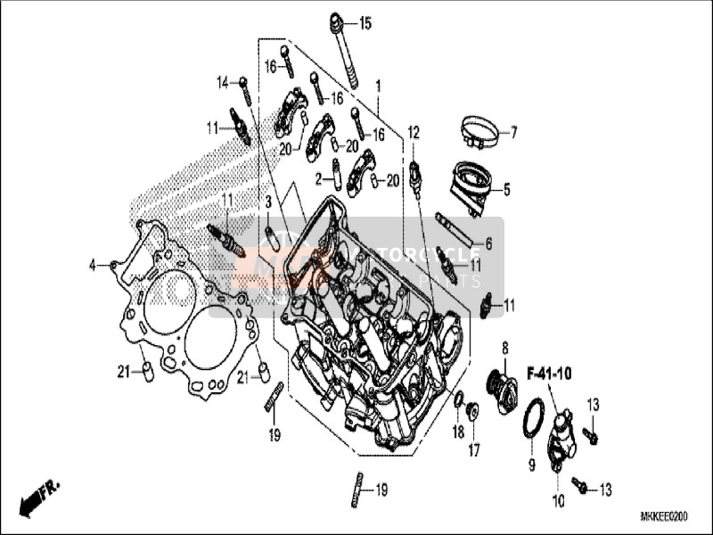 Honda CRF1000A 2019 Cylinder Head for a 2019 Honda CRF1000A