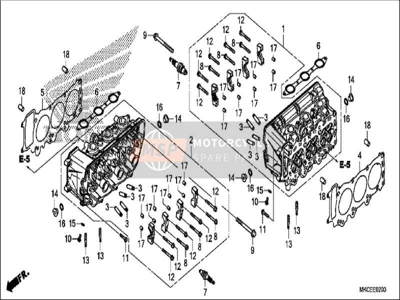 Honda GL1800 2019 Cabeza de cilindro para un 2019 Honda GL1800