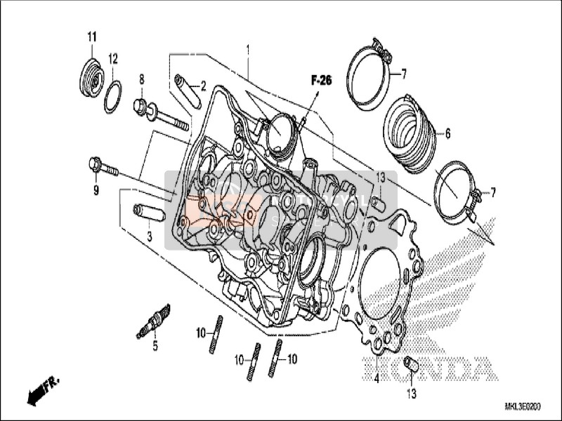 Honda NC750XA 2019 Cilinderkop voor een 2019 Honda NC750XA