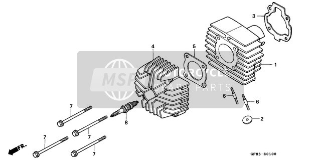 Honda QR50 1983 Cylinder Head/Cylinder for a 1983 Honda QR50