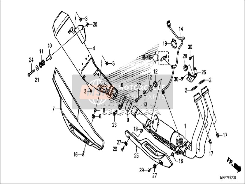 Honda CB500XA 2019 Schalldämpfer für ein 2019 Honda CB500XA