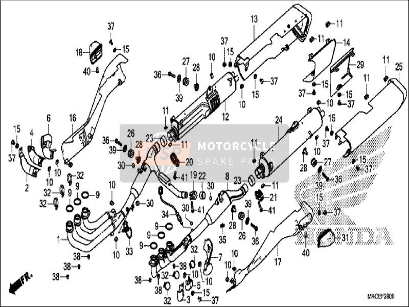 Honda GL1800DA 2019 Silencieux d'échappement pour un 2019 Honda GL1800DA