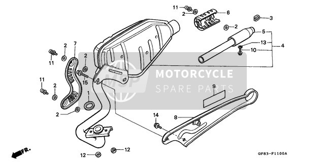 Honda QR50 1983 Exhaust Muffler for a 1983 Honda QR50