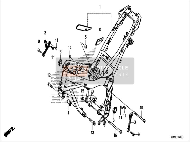 50010MKND10ZA, Body Set, Frame *NH303M*, Honda, 0