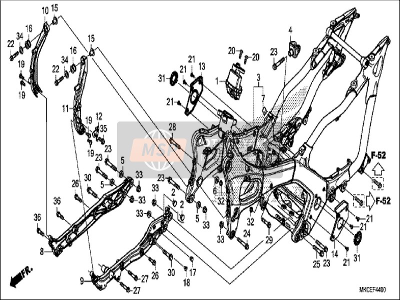 Honda GL1800DA 2019 Frame Body for a 2019 Honda GL1800DA