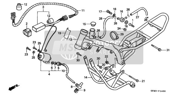 Honda QR50 1983 Rahmenkörper für ein 1983 Honda QR50