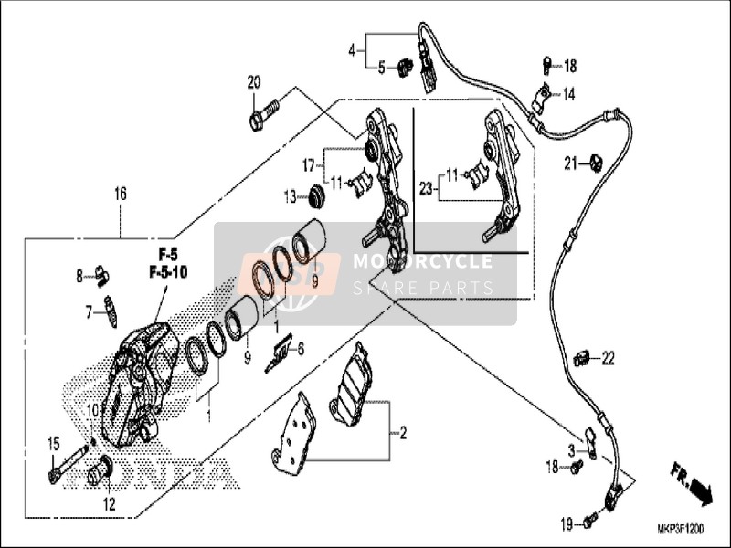 Honda CBR500RA 2019 Étrier de frein avant pour un 2019 Honda CBR500RA