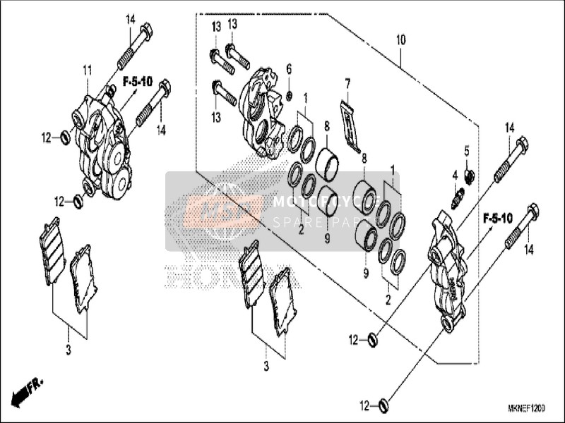 Honda CBR650RA 2019 Pinza de freno delantero para un 2019 Honda CBR650RA