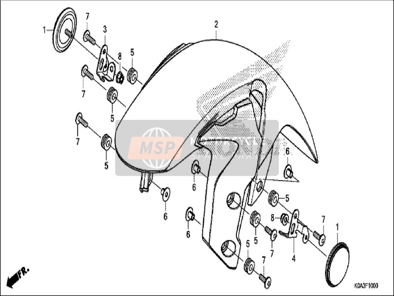 61102K98E00, Stay, R. Fr. Reflector, Honda, 0