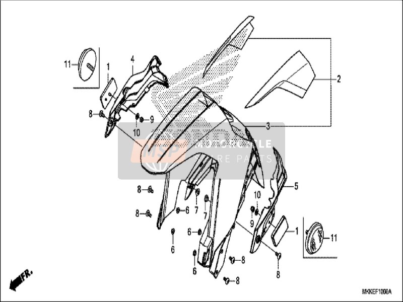 Honda CRF1000D 2019 Front Fender for a 2019 Honda CRF1000D