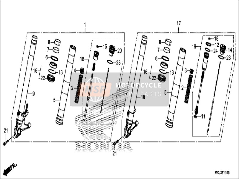 Honda CB1000RA 2019 Front Fork for a 2019 Honda CB1000RA