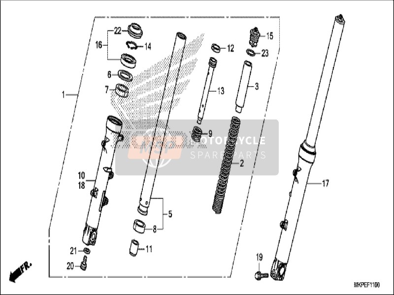 Honda CB500F 2019 Forcella anteriore per un 2019 Honda CB500F