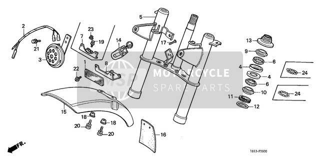 38105115000, Hulpsnoer, Claxon, Honda, 1