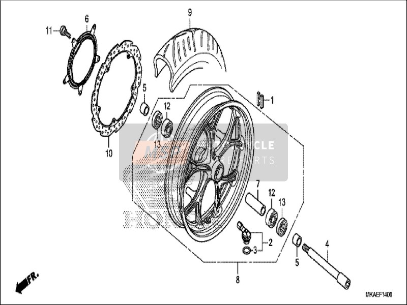 Honda NC750D 2019 Roue avant pour un 2019 Honda NC750D