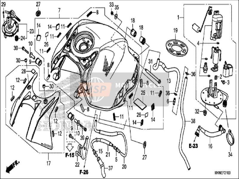 Honda CBR650RA 2019 Réservoir d'essence pour un 2019 Honda CBR650RA