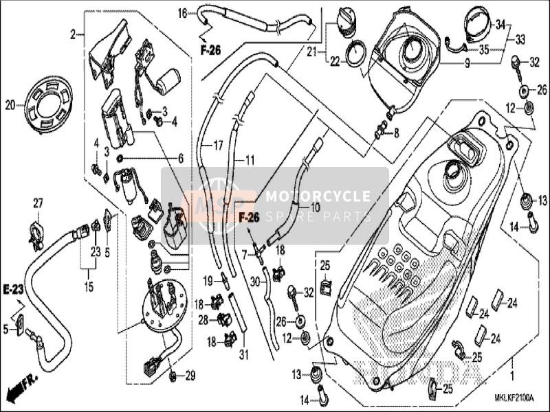Honda NC750SA 2019 Benzinetank/Benzine Pomp voor een 2019 Honda NC750SA