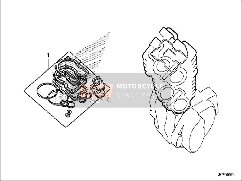 Honda CB500FA 2019 Pakkingset A voor een 2019 Honda CB500FA