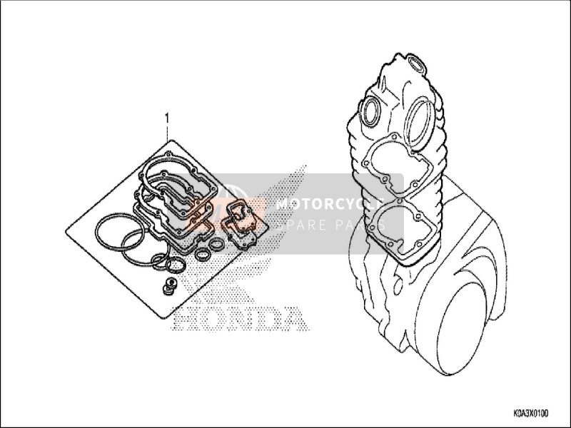 Honda CBF300NA 2019 Pakkingset A voor een 2019 Honda CBF300NA