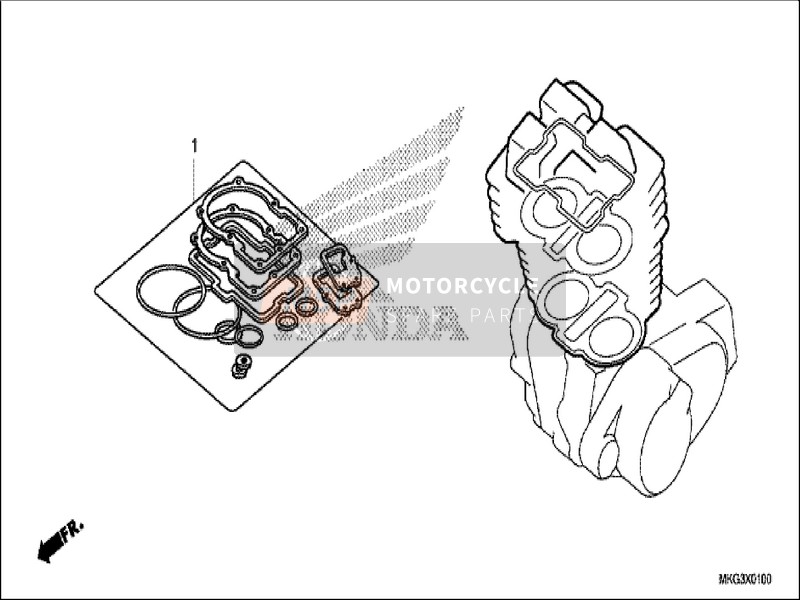 Honda CMX500A 2019 Kit guarnizioni A per un 2019 Honda CMX500A