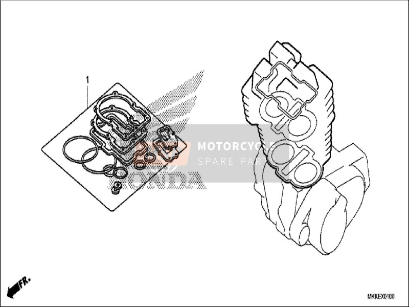 Honda CRF1000A 2019 Pakkingset A voor een 2019 Honda CRF1000A