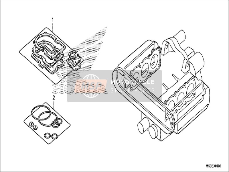 Honda GL1800DA 2019 Gasket Kit A for a 2019 Honda GL1800DA