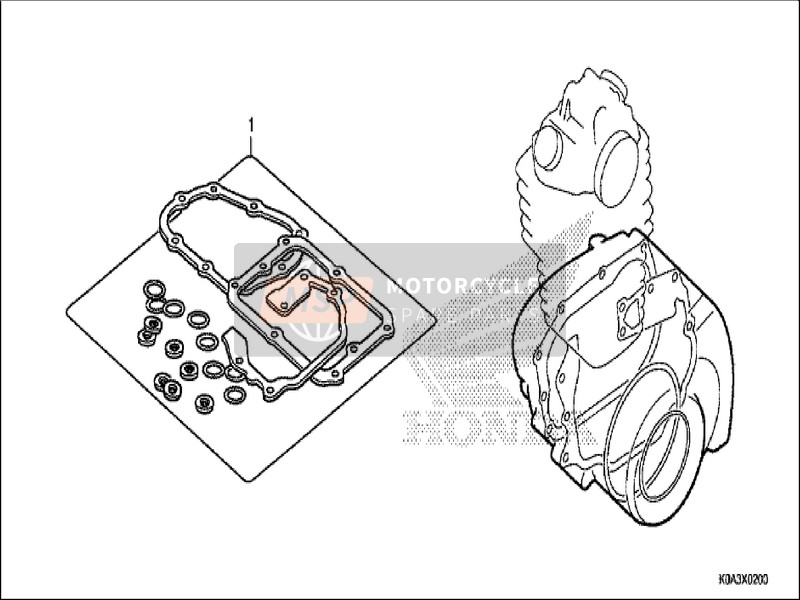 Honda CBF300NA 2019 Pakkingset B voor een 2019 Honda CBF300NA