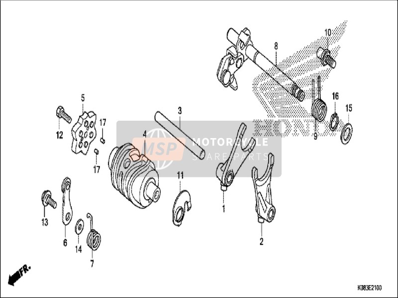 Honda CG110SH 2019 Gearshift Drum for a 2019 Honda CG110SH