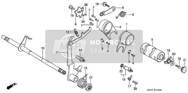 Honda ST50 1982 Changement de vitesse Tambour pour un 1982 Honda ST50