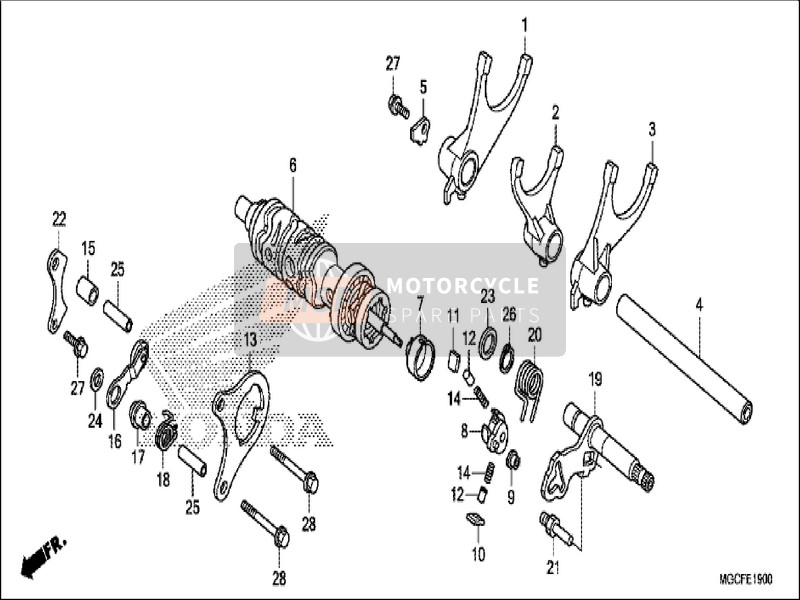 Honda CB1100CA 2019 Schaltung Trommel/Schaltgabel für ein 2019 Honda CB1100CA