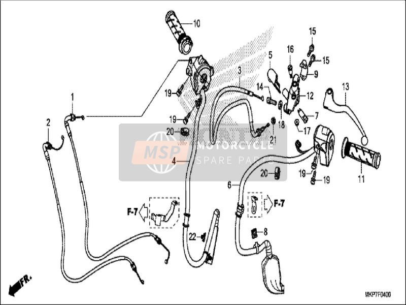 Honda CB400XA 2019 Griffhebel/Handhebel/Kabel für ein 2019 Honda CB400XA