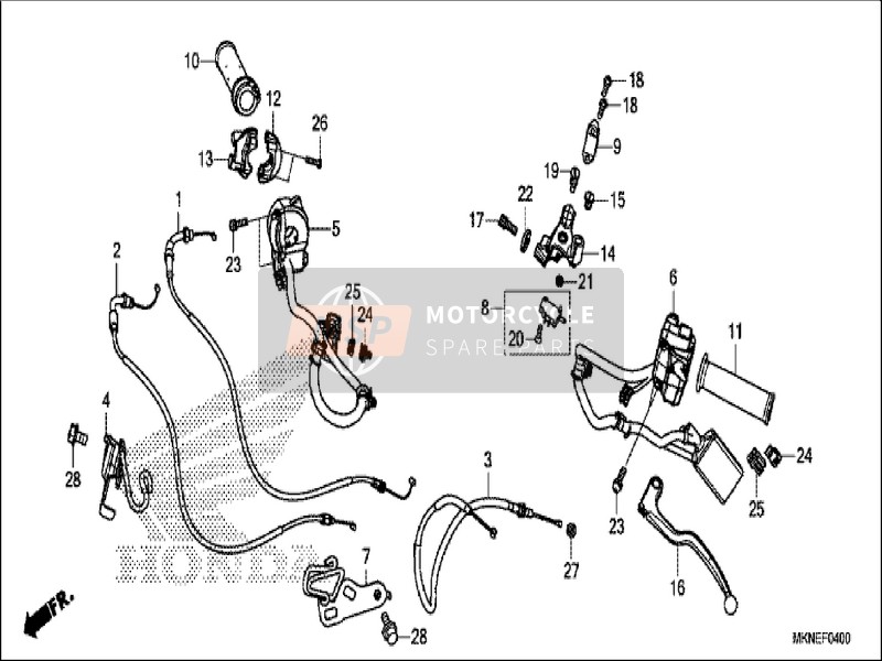 Honda CBR650RA 2019 Levier de poignée/Commutateur/Câble pour un 2019 Honda CBR650RA