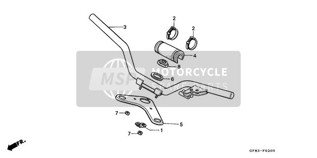 Honda QR50 1983 Lenker/Lenkerbrücke für ein 1983 Honda QR50