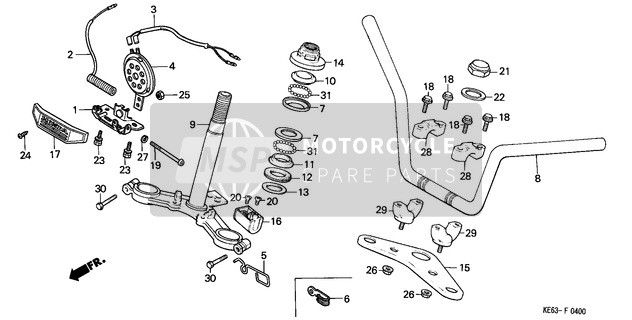 9501421201, Holder A2, Handle Pipe Up, Honda, 1