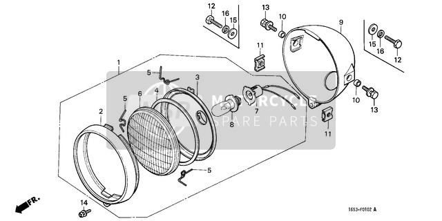 61303105000, Nut, Headlight Case, Honda, 1