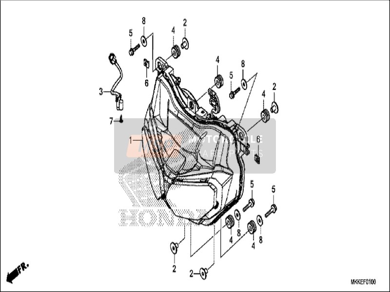 Honda CRF1000A2 2019 Faro para un 2019 Honda CRF1000A2