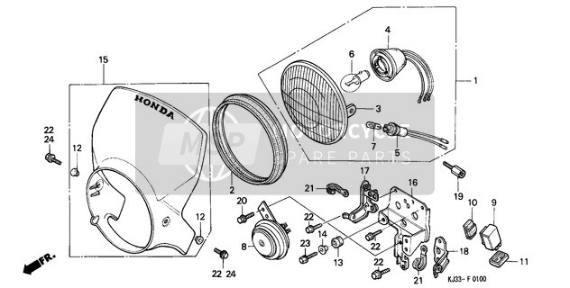 Honda TL125 1983 Scheinwerfer für ein 1983 Honda TL125