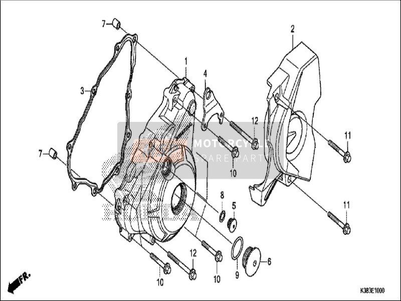 Honda CBF160 2019 Cárter izquierdo Cubrir para un 2019 Honda CBF160