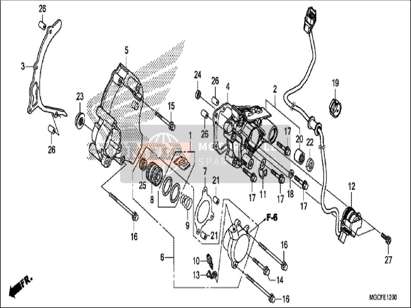 Honda CB1100CA 2019 Links Hinten Kurbelgehäuse Abdeckung für ein 2019 Honda CB1100CA