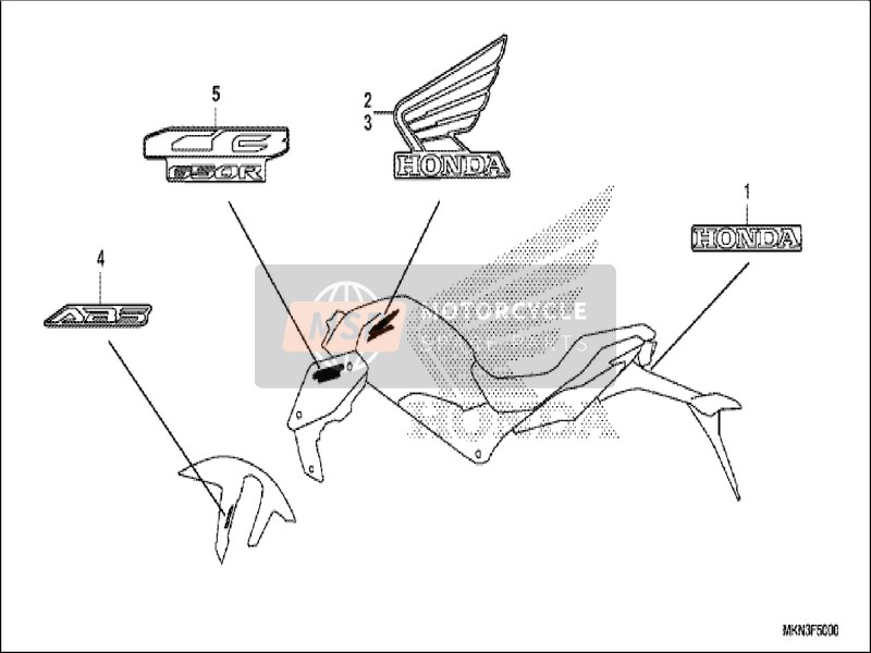 86641MKND50ZA, Mark, Shroud A *TYPE1*, Honda, 0